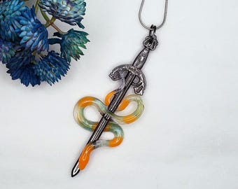 Snake Sword Necklace, Handmade