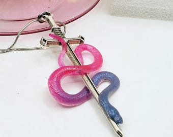 Snake Sword Necklace, Handmade