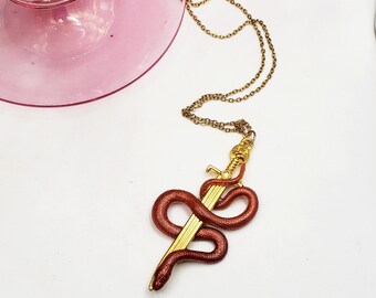 Snake Sword Necklace, Handmade