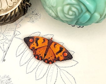Hand-Painted Wood Butterfly Brooch | Unique Decor, Handmade Jewelry