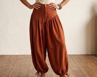 Bohemian Balloon Pants PDF Sewing Pattern, Harem Trousers (Digital Download)