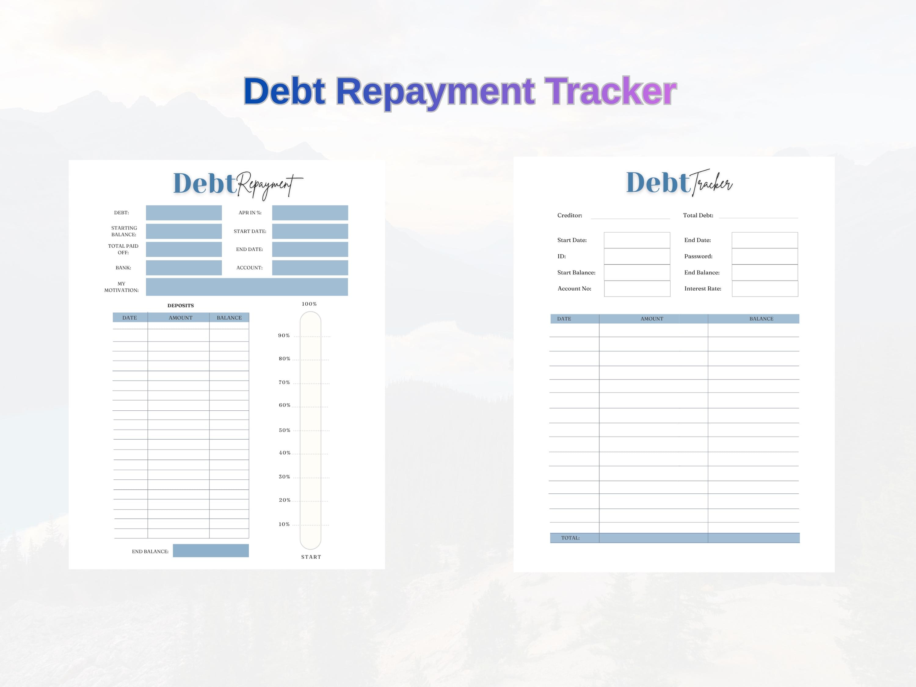 Pay Off Loop Editable Debt Tracker Printable, Budget Planner PDF, Credit Card Payoff ...