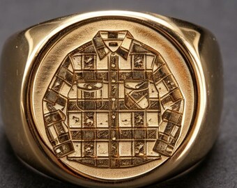 Vintage American Workwear 10K Gold Finish Distressed Ring Unisex