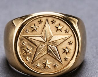 Vintage 10K Gold Five-Point Star Stackable Ring
