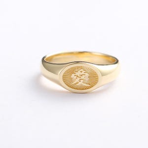 Platinum 950 Love Signet Ring, Marriage Promise Vow Jewelry, Commitment Gift