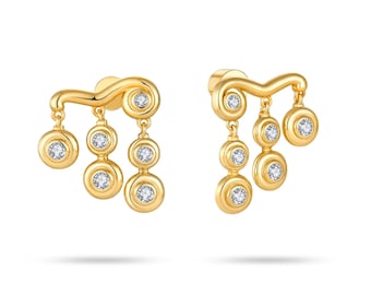 Dionysus Grapes Diamond Earrings 18K Gold, Wherever Grapes Grow, Joy Abounds