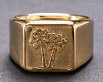 PT950 Platinum Palm Tree Ring Southern Coast Resort Women