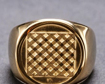 Vintage 18 kt gouden ring met gingangruit stapelbare reissieraden