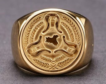 Sicilië Trinacria Pt950 platina ring Uniek dagbandje voor stel