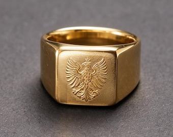 PT950 Platinum French Eagle Ring Vintage Aigle Motif Men's Custom Signet