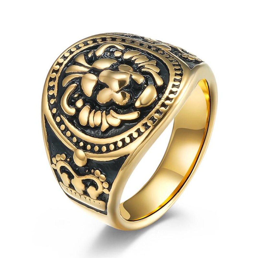 Vintage 10K Gold Lion of Judah Ring, Men's Strength Signet, Biblical ...