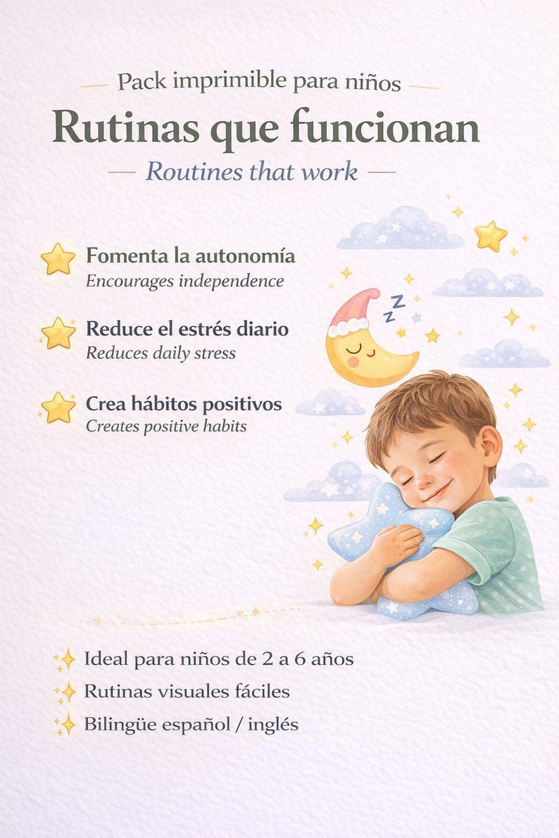 Kids Routine Chart Printable | Morning & Bedtime Routine | Toddler ...