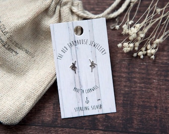Ballerina Sterling Silver Mini Stud Earrings