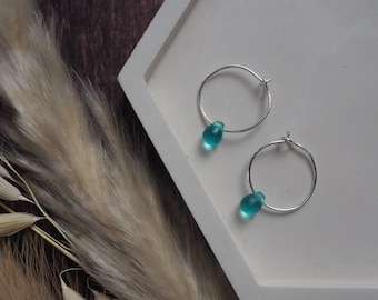 Mini Hoops Teardrop Hoops | Sterling Silver | Gold Filled | Dangle Mini Hoops