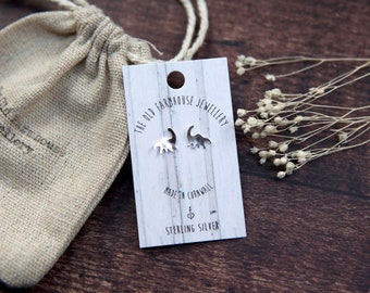 Dinosaur Sterling Silver Mini Stud Earrings