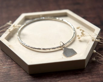 Cow Tag Personalised Sterling Silver Bangle