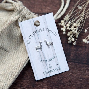 Llama Sterling Silver Mini Stud Earrings