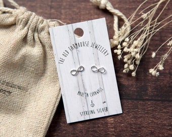 Infinity Symbol Sterling Silver Mini Stud Earrings