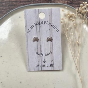 Crab Sterling Silver Mini Stud Earrings