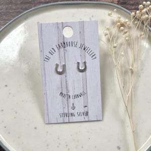 Horseshoe Sterling Silver Mini Stud Earrings