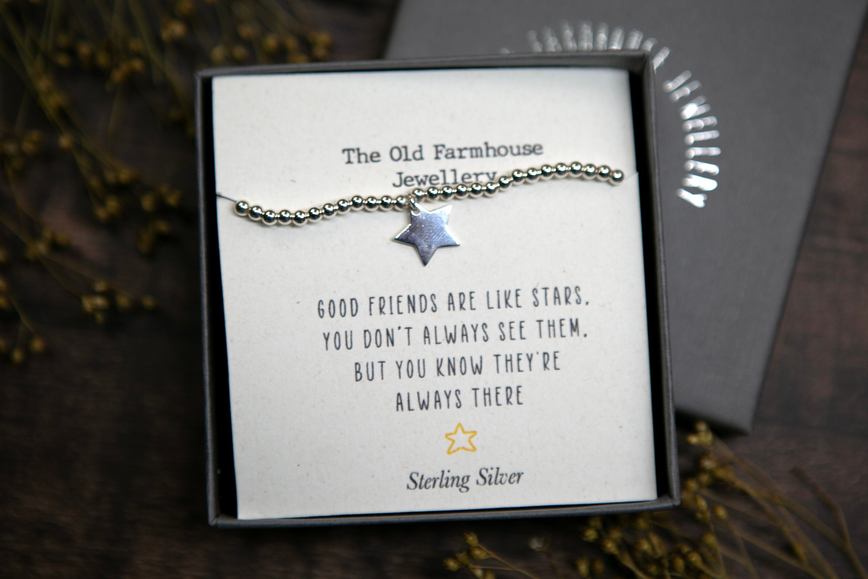 Friends Are Like Stars Beaded Bracelet Sterling Silver Etsy