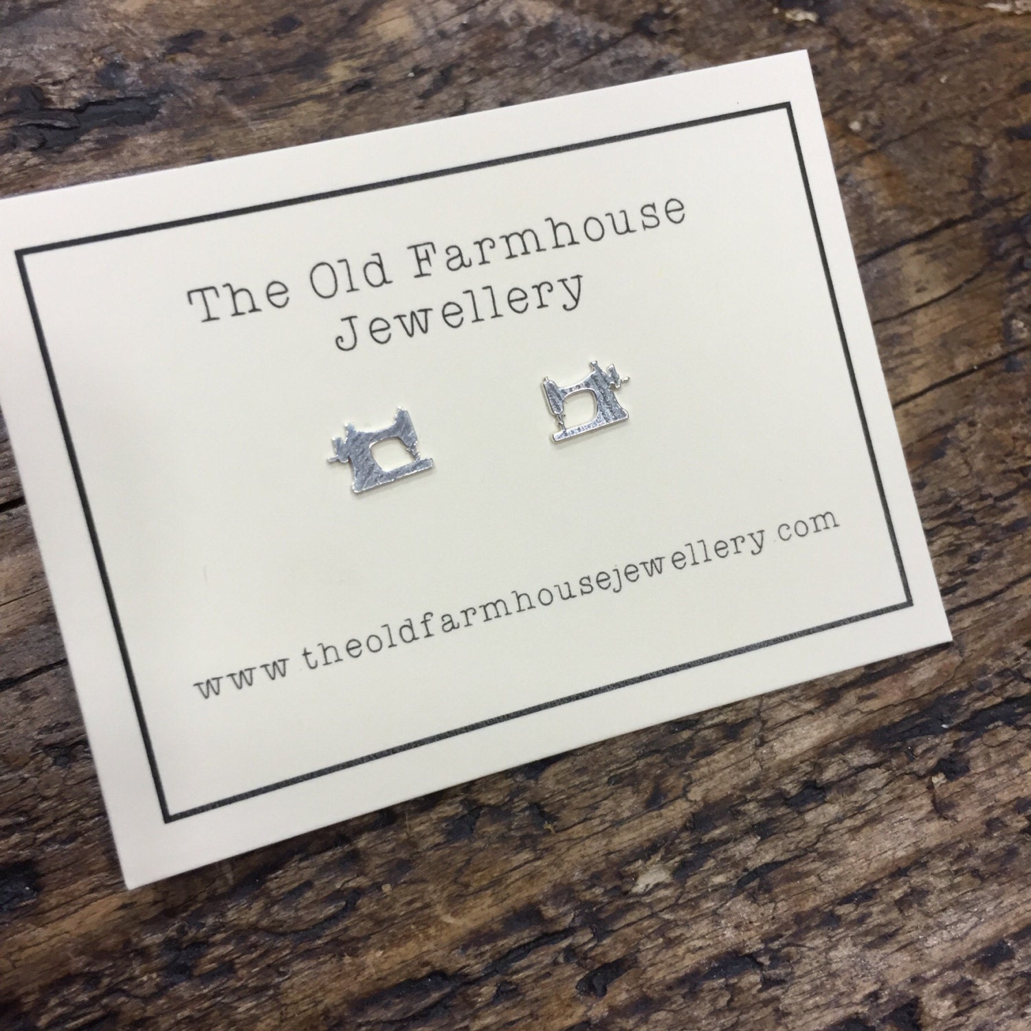 Sterling Silver Mini Studs -   Sewing Machine