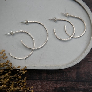 Sparkle Hoop Studs Sterling Silver