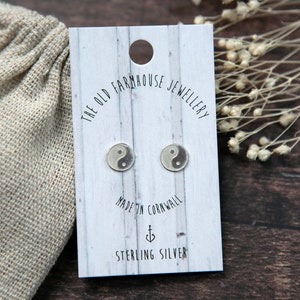 Yin Yang Sterling Silver Mini Stud Earrings
