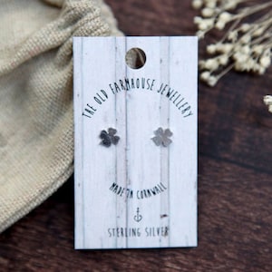 Sterling Silver Clover Mini Stud Earrings