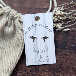 Hummingbird Sterling Silver Mini Stud Earrings