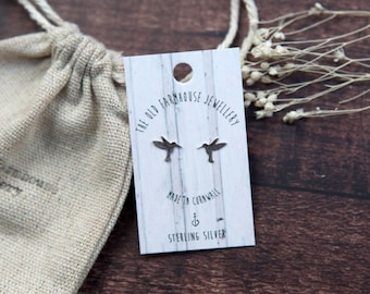 Hummingbird Sterling Silver Mini Stud Earrings