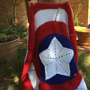 Superhero Crochet Pattern Baby Blanket Instant Download-Inspired by Captain America image 5