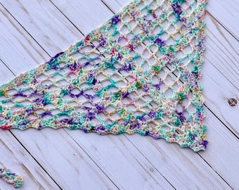Crochet Head Scarf Handmade Boho Lace Headcovering