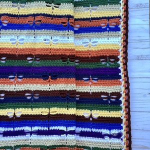 Handmade Baby Blanket Dragonfly Woodland Blanket in Bright Colors