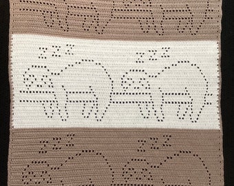 Handmade Baby Blanket Napping Sloths Blanket in White and Light Brown
