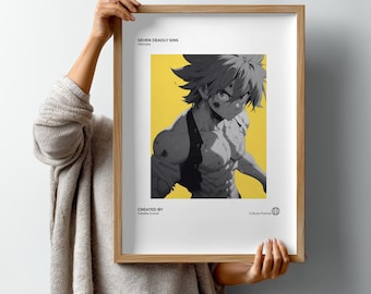 Seven Deadly Sins Meliodas Anime Poster, Manga Wall Art (Digital Download)