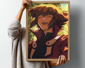 Jaden Yuki Poster, Yu-Gi-Oh GX Wall Art, Anime Print, Duel Academy Decor, Yuki Judai Artwork, Gaming Room Poster, (Digital Download)