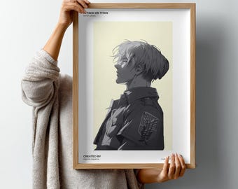 Attack on Titan Armin Arlert Anime Poster, Manga Wall Art, Premium Signature Artwork (Digital Download)