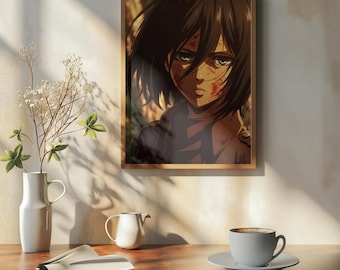 Attack on Titan Mikasa Ackerman Anime Poster, Manga Wall Art (Digital Download)