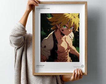 Seven Deadly Sins Meliodas Anime Poster, Manga Wall Art (Digital Download)