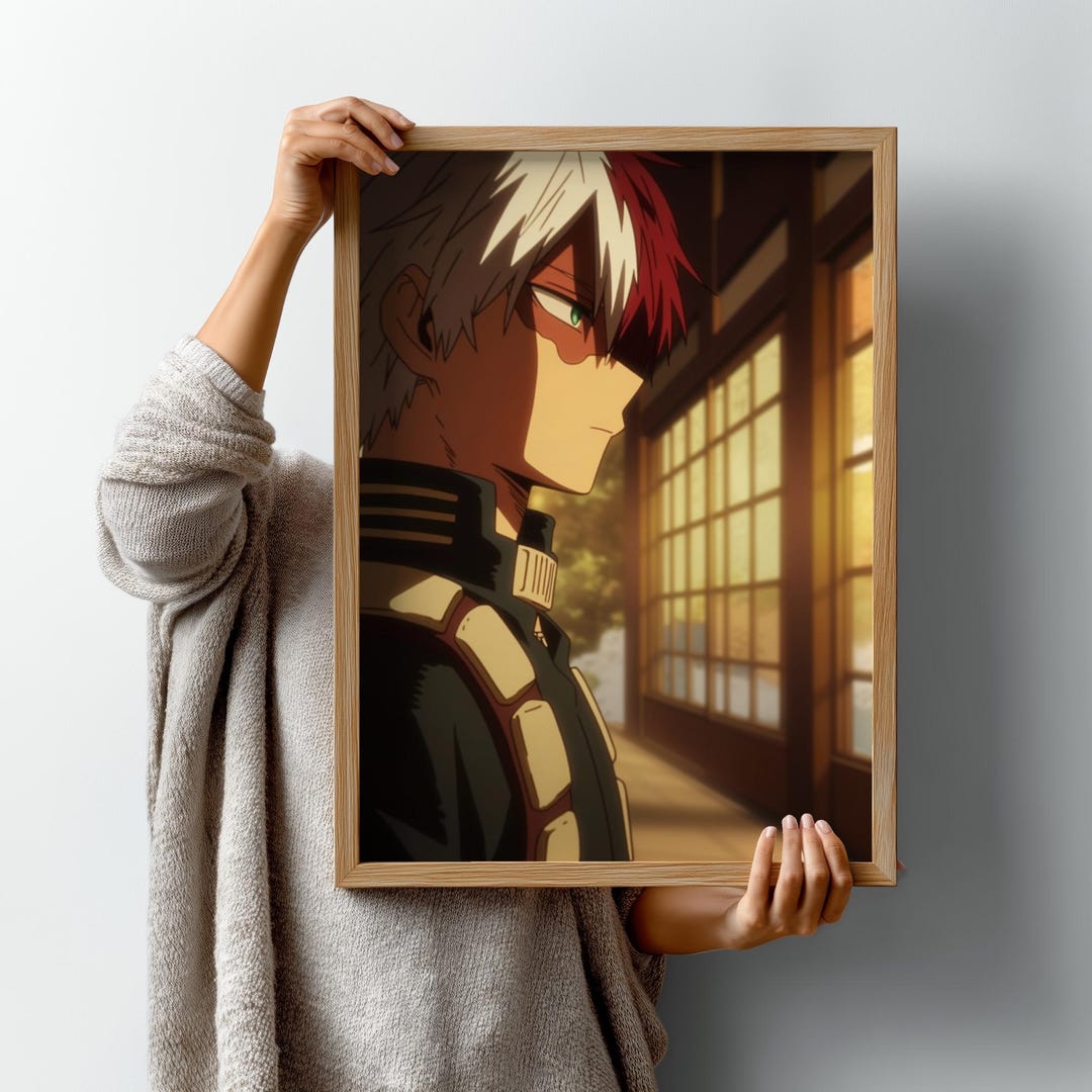 Shoto Todoroki My Hero Academia Poster, Dynamic Anime Wall Art (digital ...