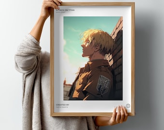Attack on Titan Armin Arlert Anime Poster, Manga Wall Art, Standard Signature Artwork (Digital Download)