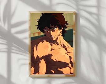 Baki Hanma Anime Poster, Manga Wall Art, Intense Fighter (Digital Download)