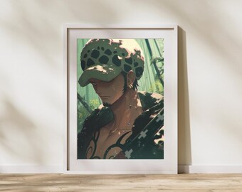 One Piece Law Anime Poster, Straw Hat Pirates Manga Wall Art (Digital Download)