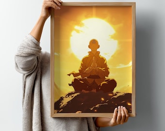 Avatar The Last Air Bender Aang Anime Poster, Manga Wall Art (Digital Download)
