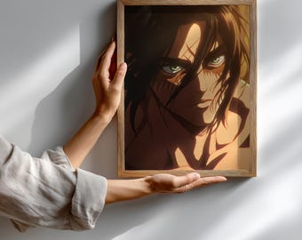 Attack on Titan Eren Yeager Anime Poster, Manga Wall Art (Digital Download)