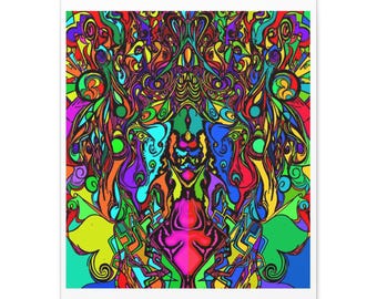 Psychedelic Abstract Pattern Canvas | Vibrant Symmetrical Art