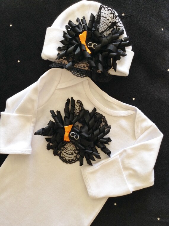 Items similar to Baby girl Halloween costume gown set Newborn Girl