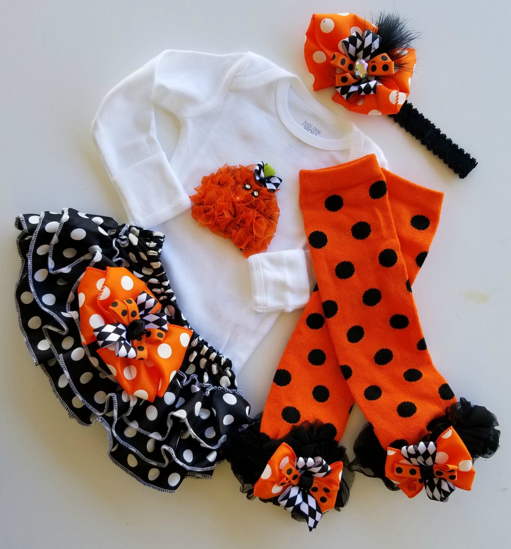 Baby Girl PUMPKIN Halloween Costume Halloween Outfit Bloomer Etsy