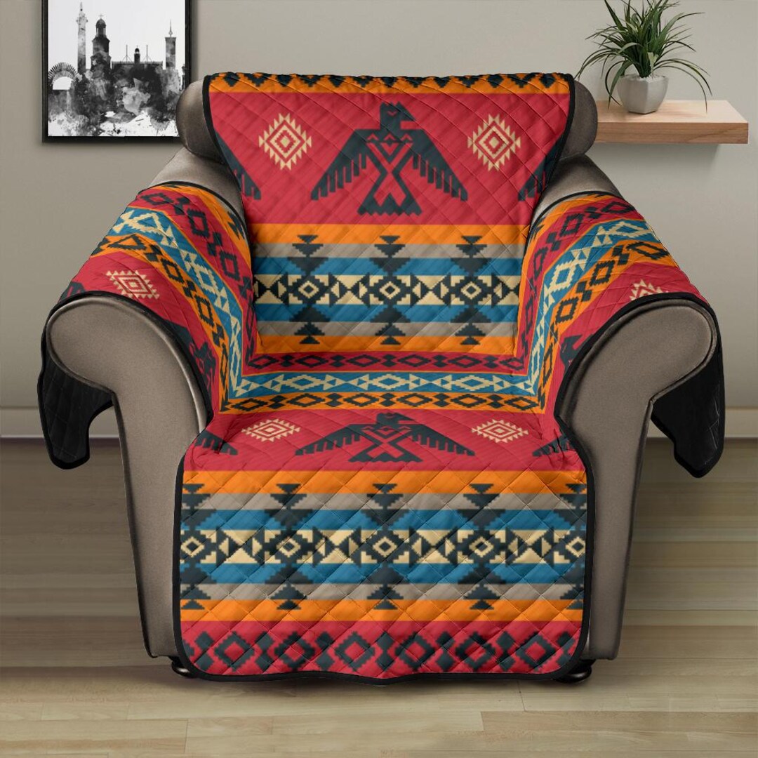 Native Chair Covers Thunderbirds Native American Sofa Protector, Indigenous Spirit Bird ...